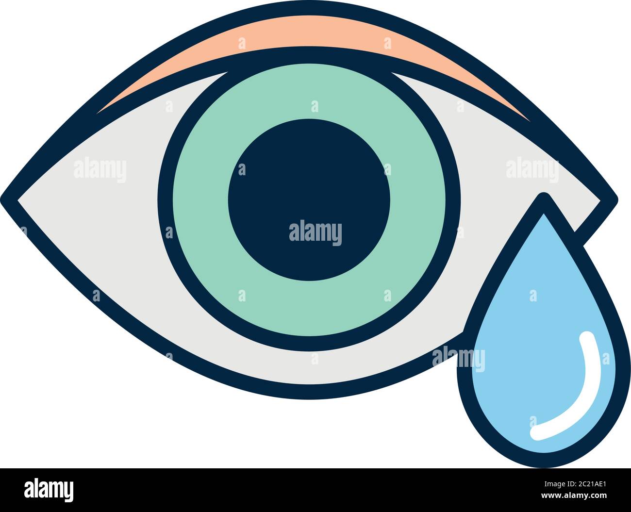 eye drop icon over white background, line color style, vector ...