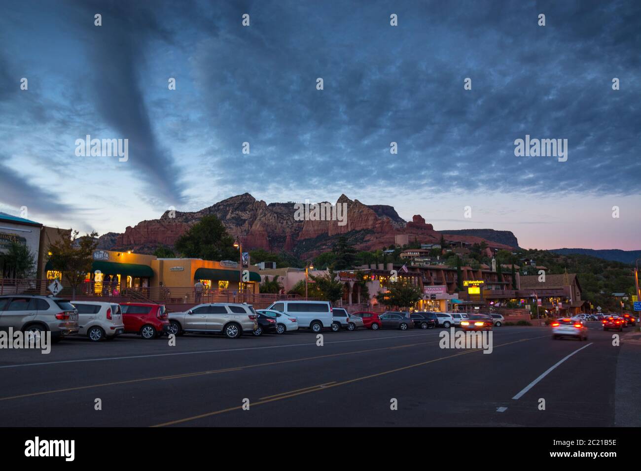 Sedona Evening Cityscape Stock Photo