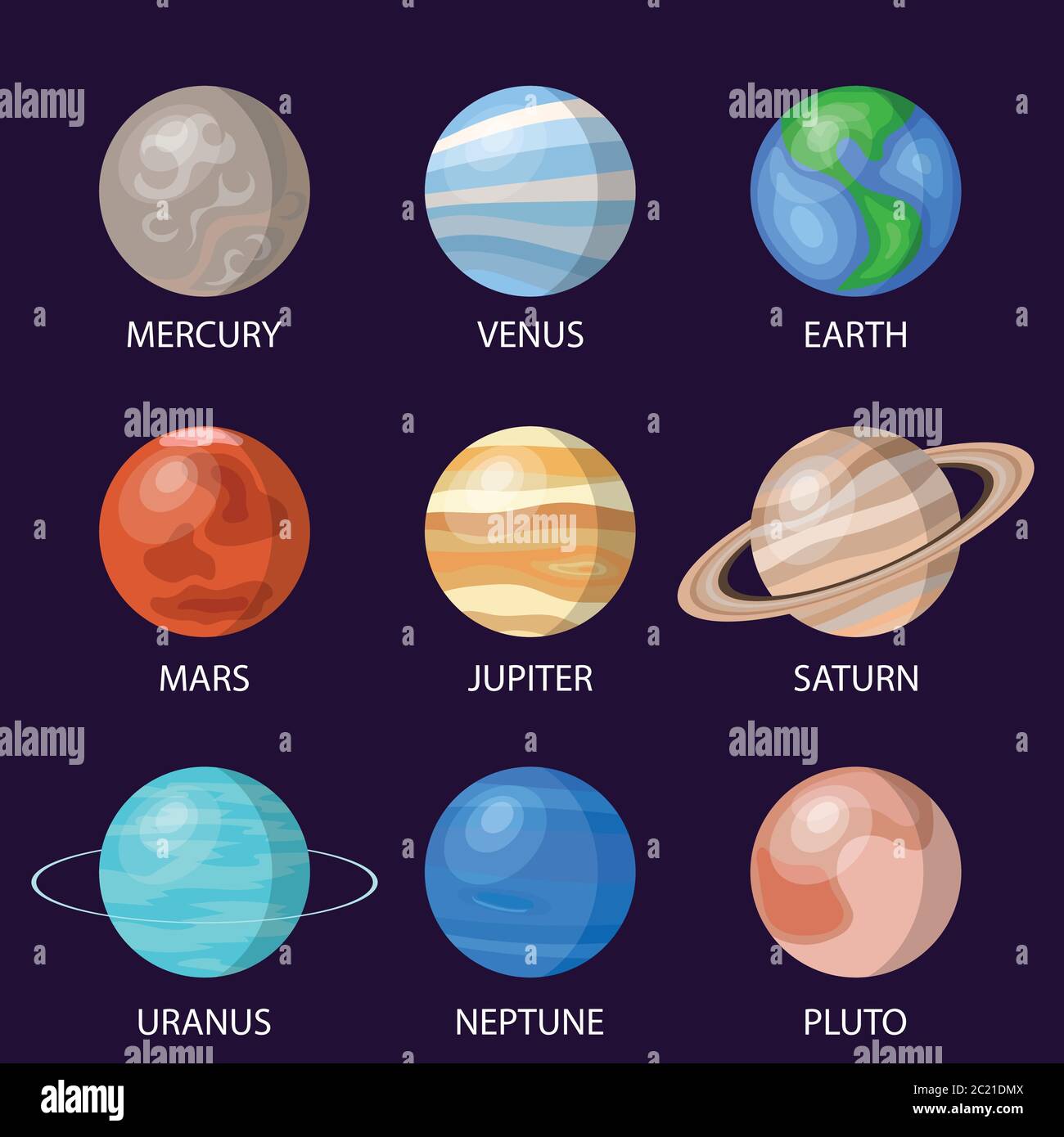 Solar System Colors And Sizes