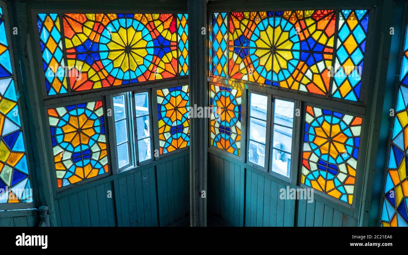 stained glass window, mosaic Stock Photo Alamy