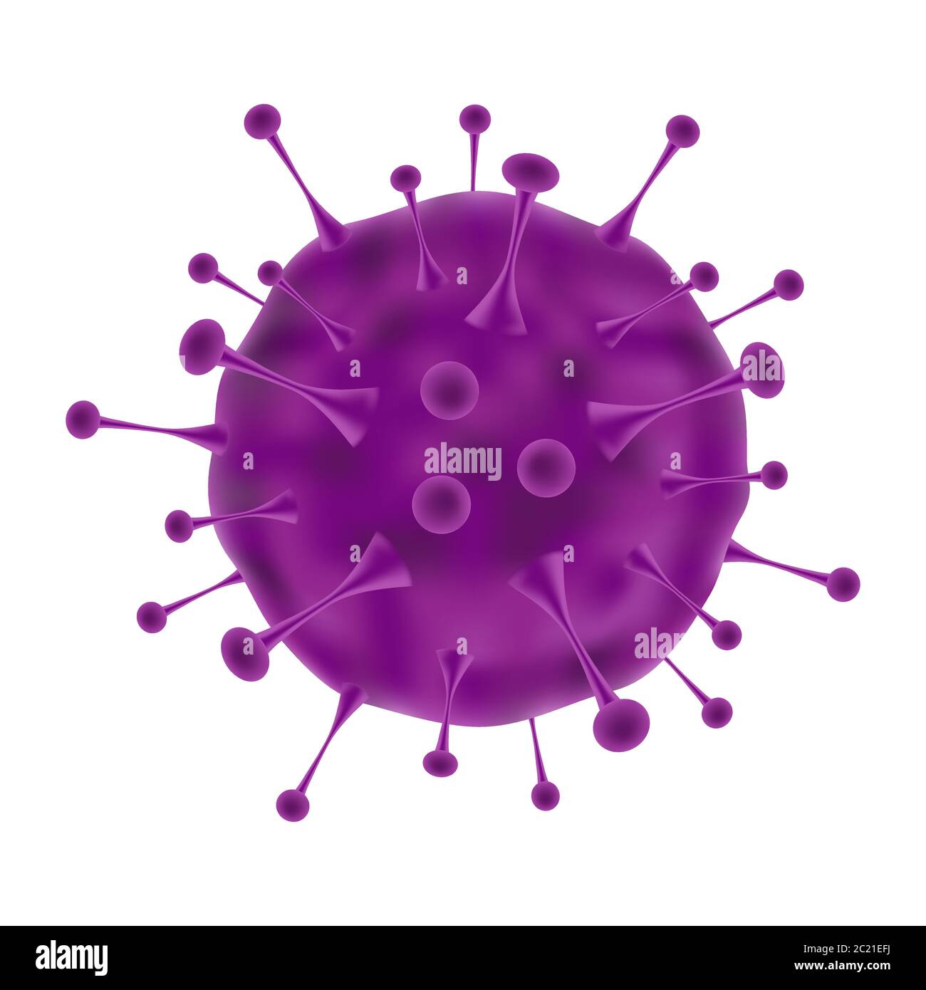 Realistic microscopic virus isolated on white background vector illustration Stock Vector