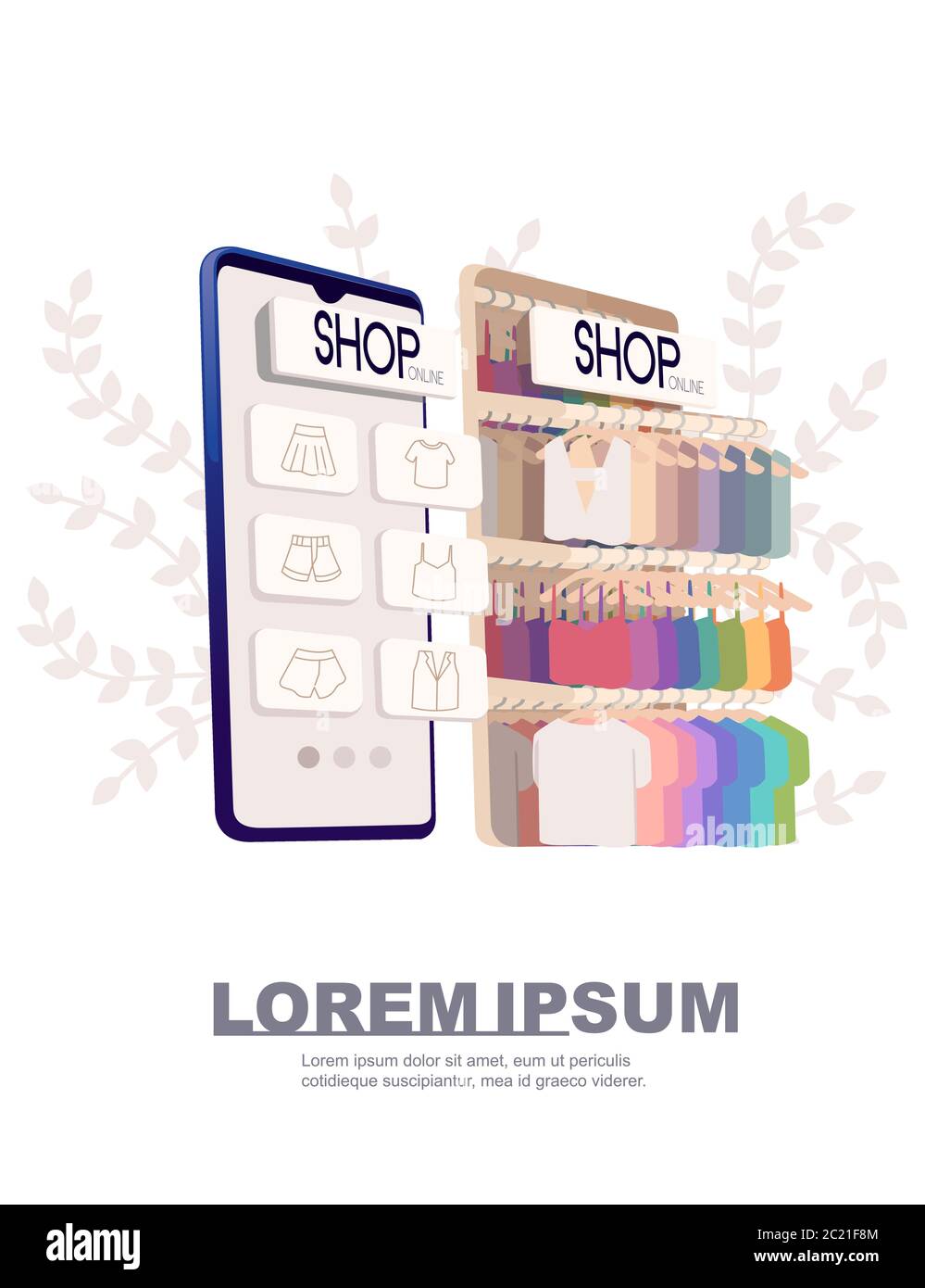Advertising banner flyer design online clothes shop modern shop app on  smartphone flat vector illustration on white background Stock Vector Image  & Art - Alamy