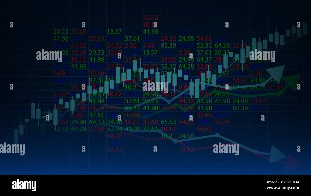 Stock market graph trading chart for business and financial concepts, vector illustration Stock Vector