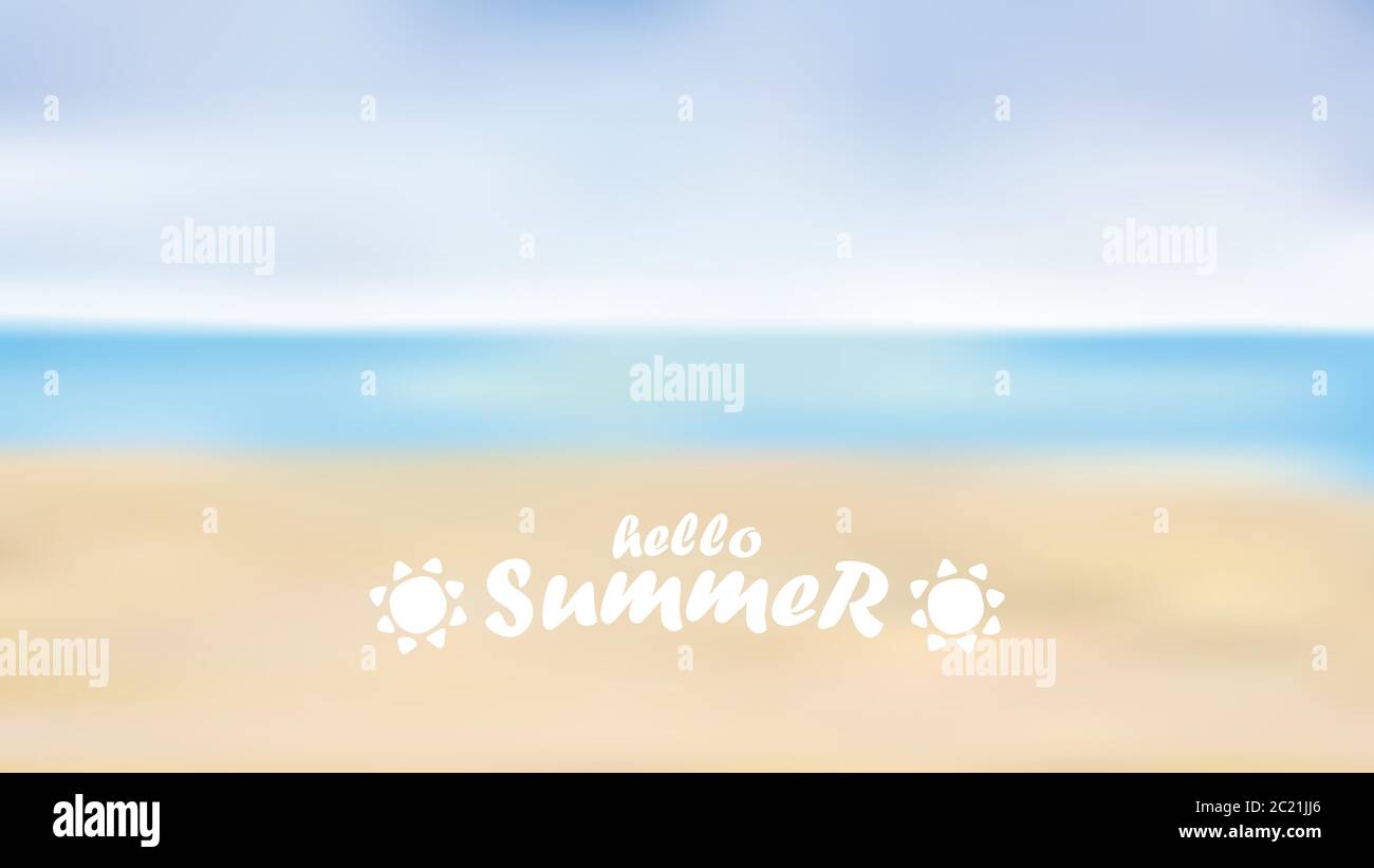 Blurred summer beach, background summer concept, vector illustration Stock Vector