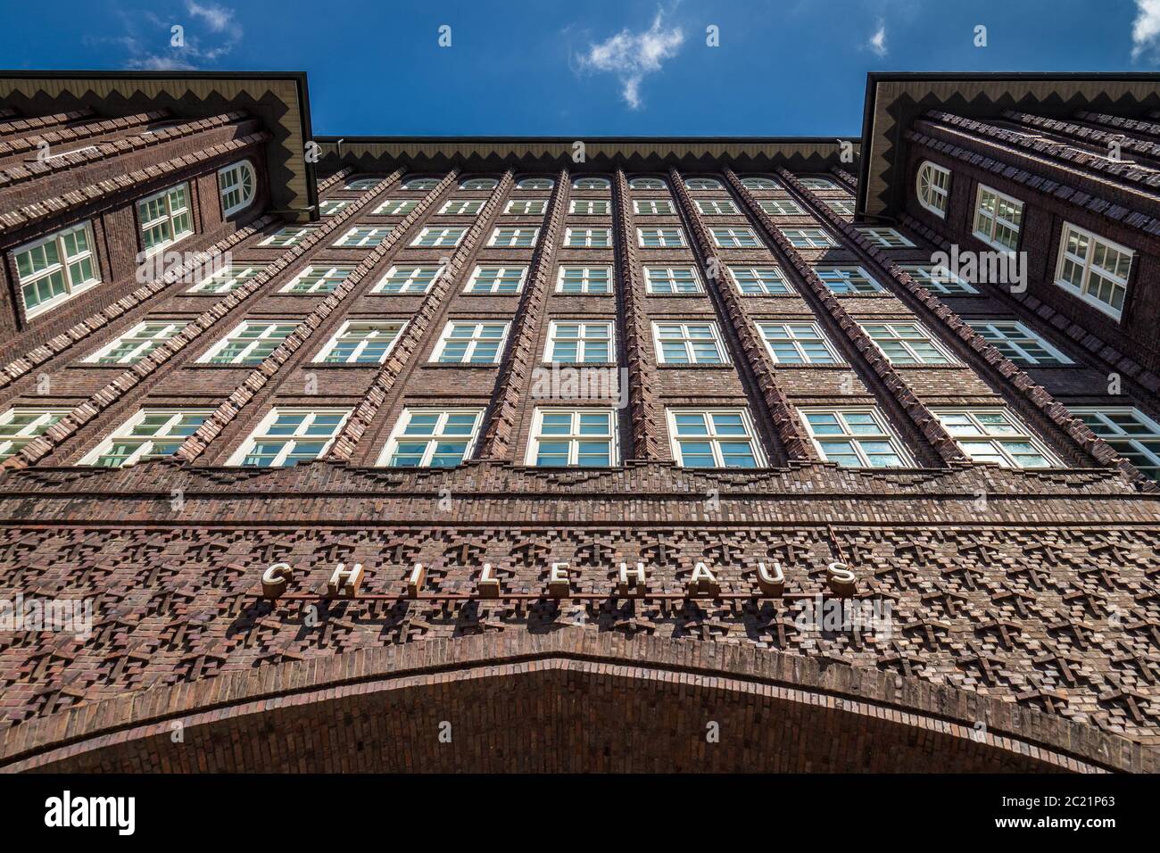 ChileHaus Hamburg - Chile House - example of 1920s Brick Expressionism architecture - architect Fritz Höger completed 1924 Stock Photo