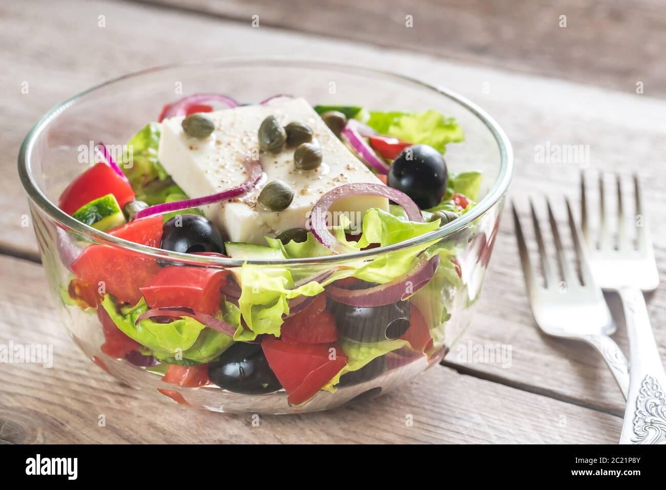 Bowl of Greek salad Stock Photo Alamy