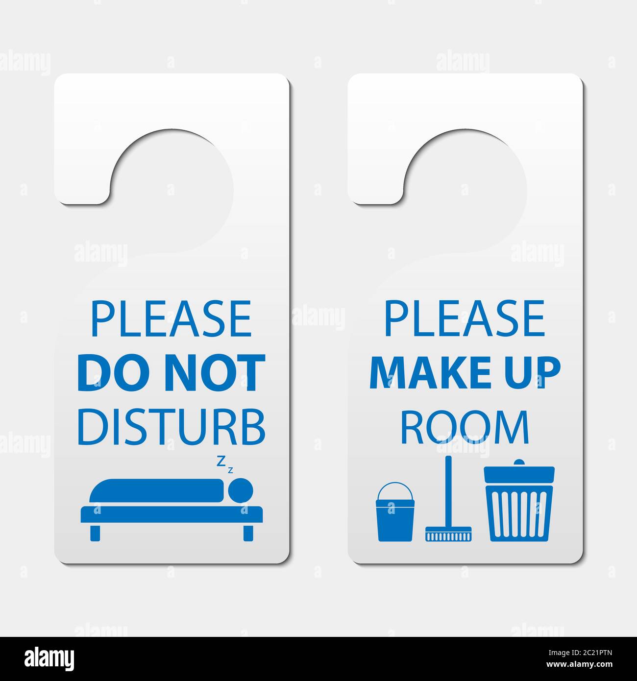 Door hanger tags, do not disturb and make up room sign, vector ...