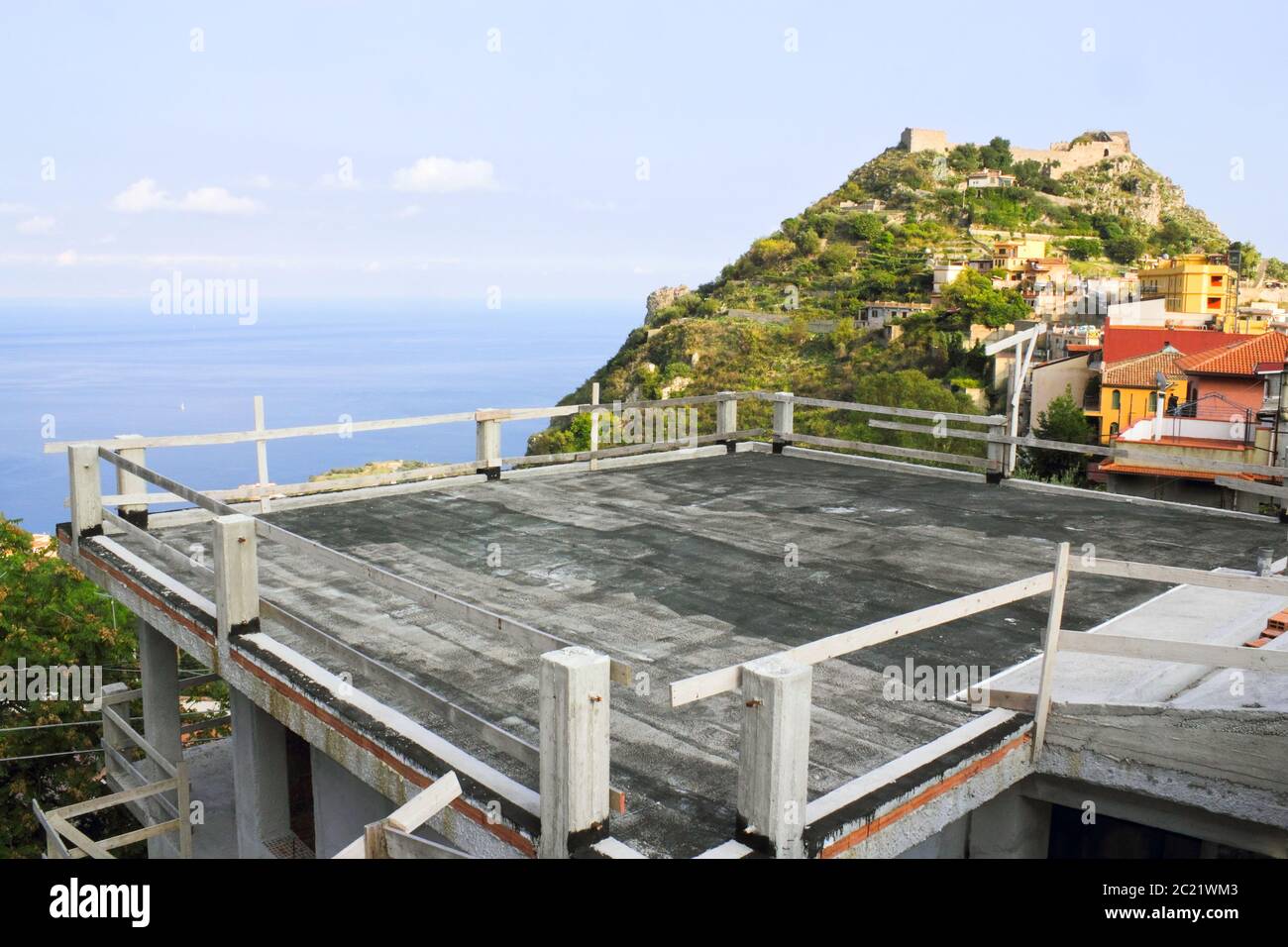 Parking lot construction in Taormina Stock Photo Alamy