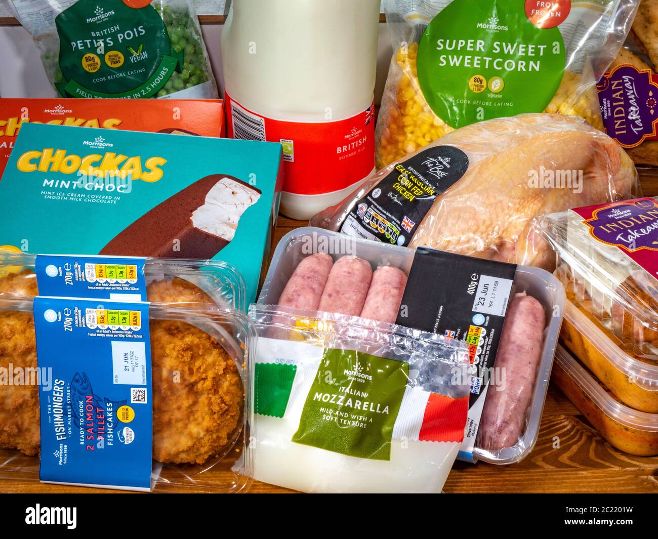 https://c8.alamy.com/comp/2C2201W/closeup-of-morrisons-supermarket-cold-and-frozen-food-shopping-items-unpacked-by-a-shopper-at-home-and-ready-to-put-in-the-fridge-and-freezer-2C2201W.jpg