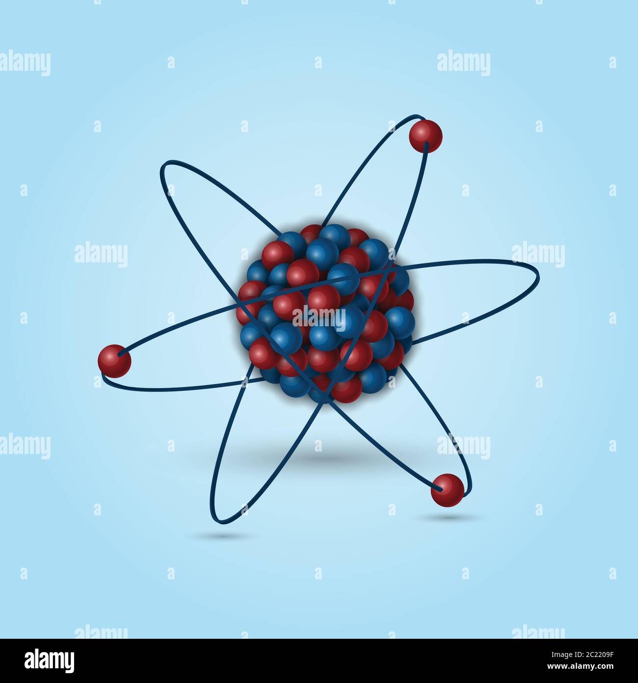 3d atomic structure, vector illustration Stock Vector