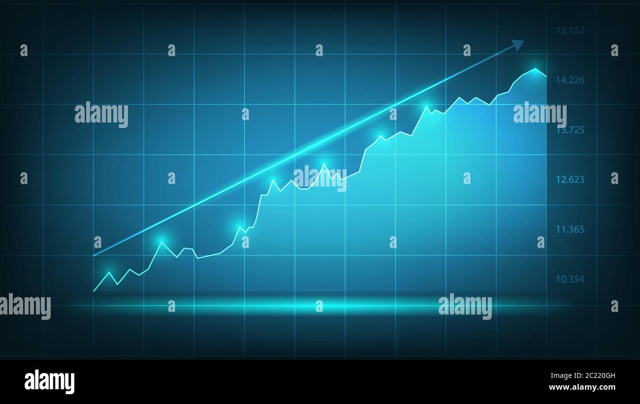 Stock market graph trading chart for business and financial concepts, vector illustration Stock Vector