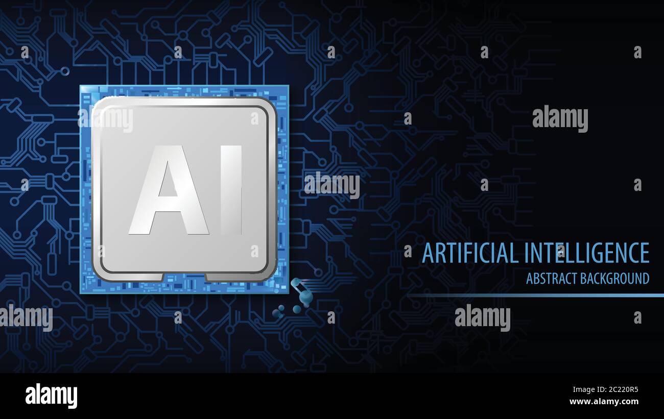 Artificial Intelligence (AI) abstract background, CPU chip electronic ...