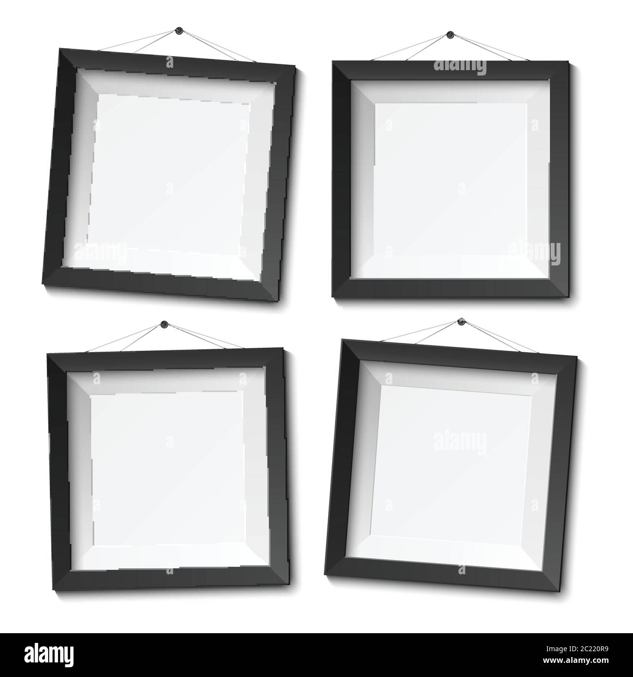 Realistic blacnk photo frame isolated on white background, vector ...