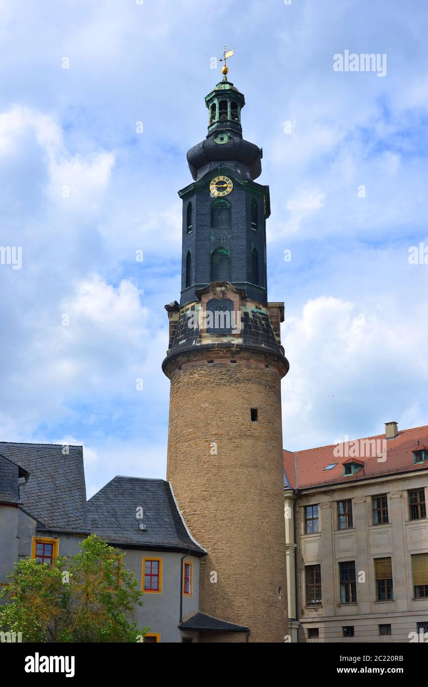 Weimar, Germany the historical tower of the town castle building ensemble Stock Photo