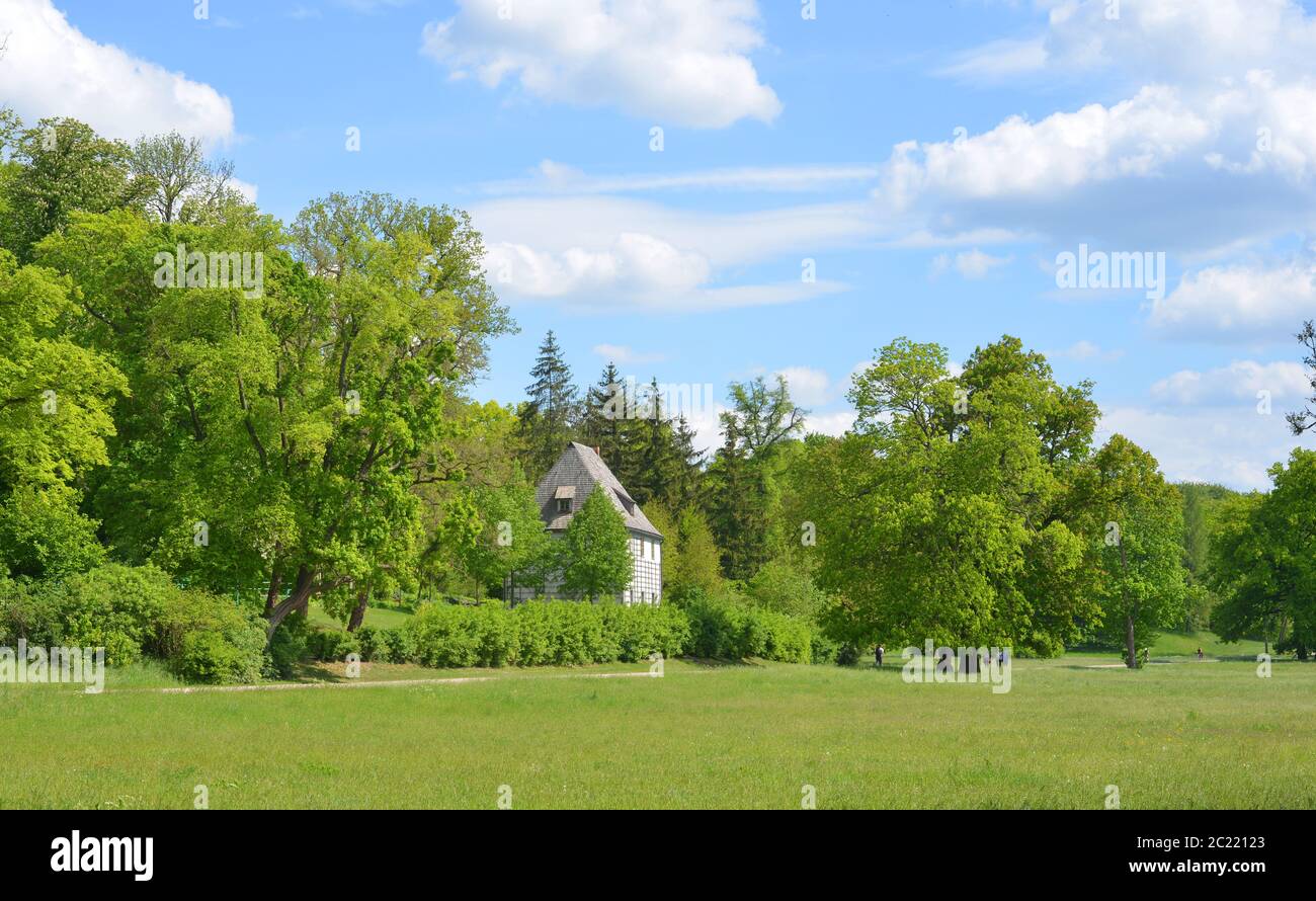 Weimar, Germany, Ilmpark with the garden house of Johann Wolfgang Goethe Stock Photo