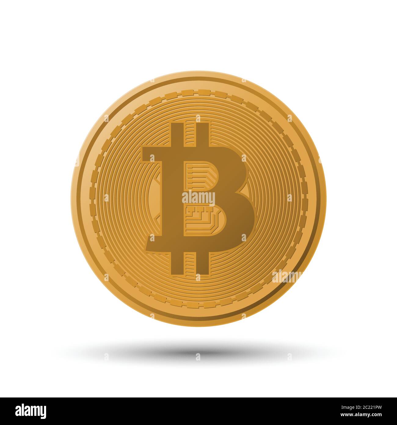 Bitcoin cryptocurrency coin, vector illustration Stock Vector