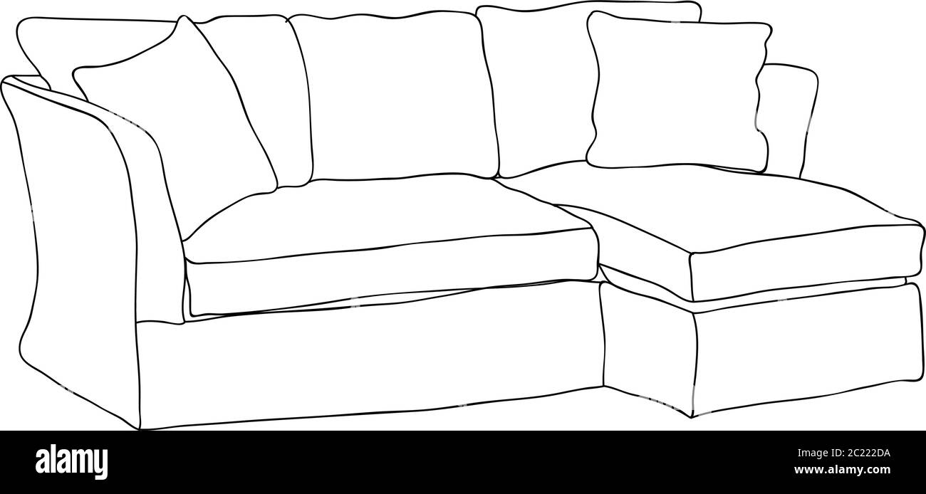 Sketch drawing of a sofa Black and White Stock Photos & Images - Alamy