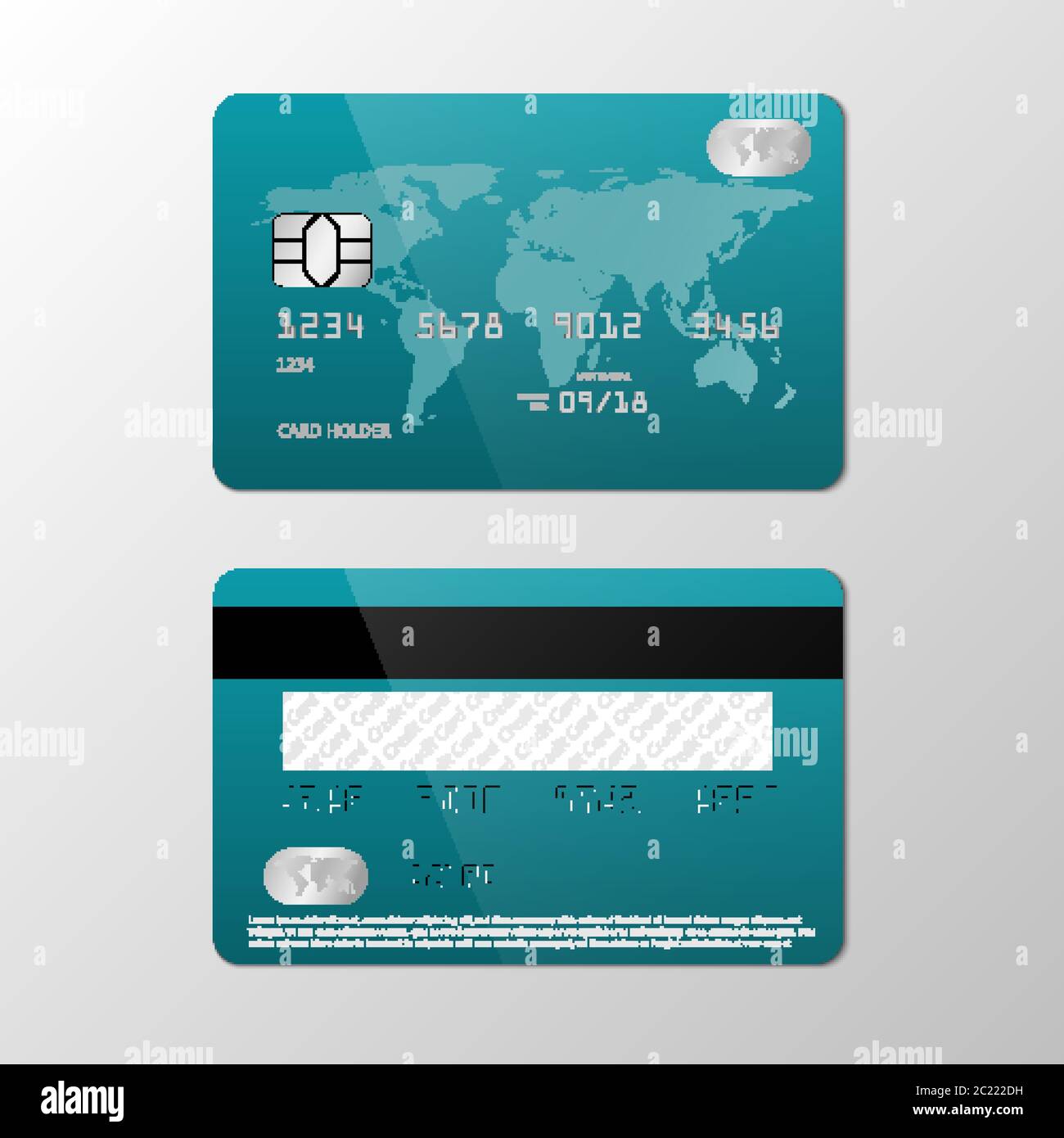 Realistic credit card mockup template, vector illustration Stock Vector