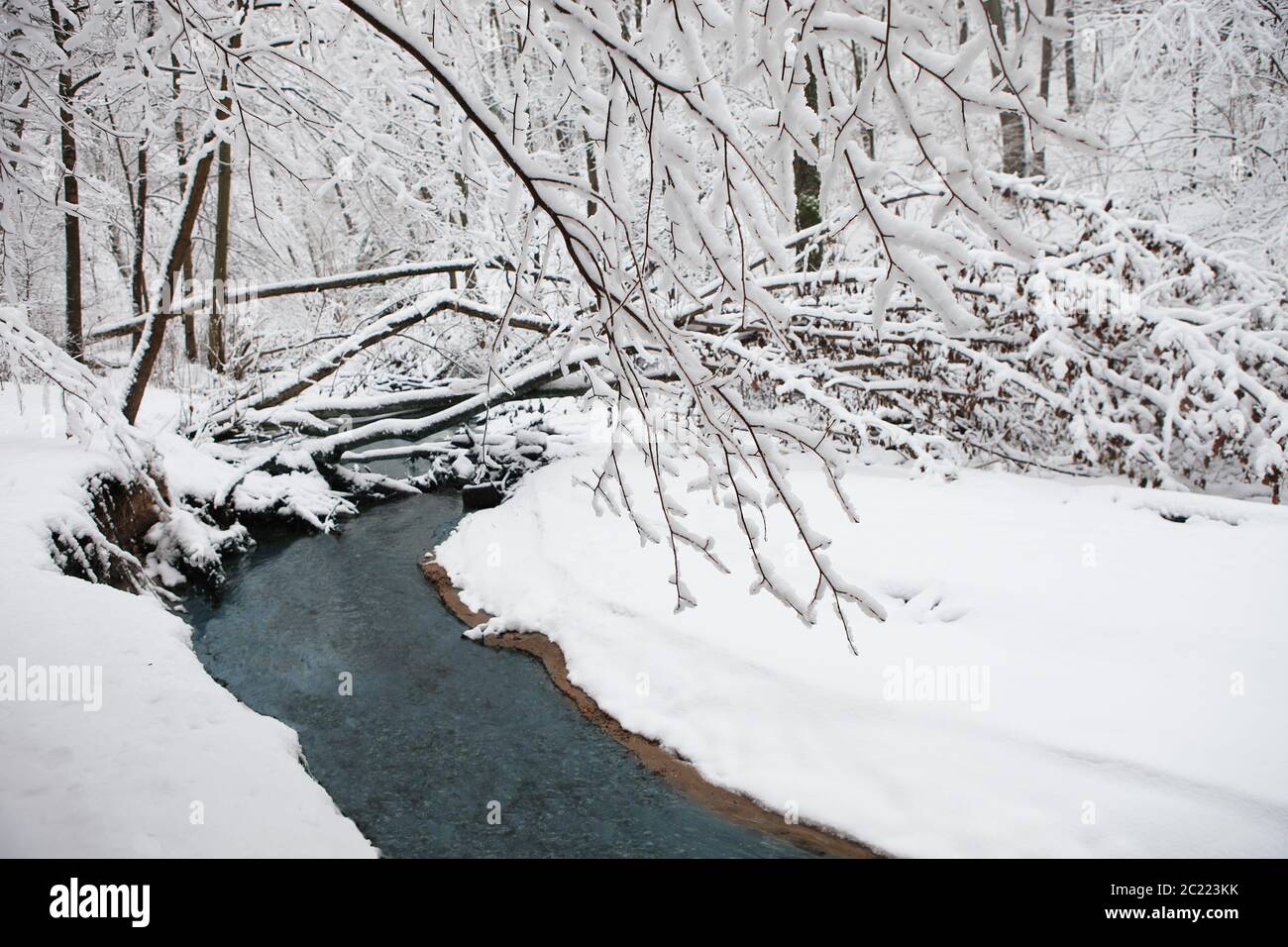 Winter landscape with the river in frosty day Stock Photo - Alamy