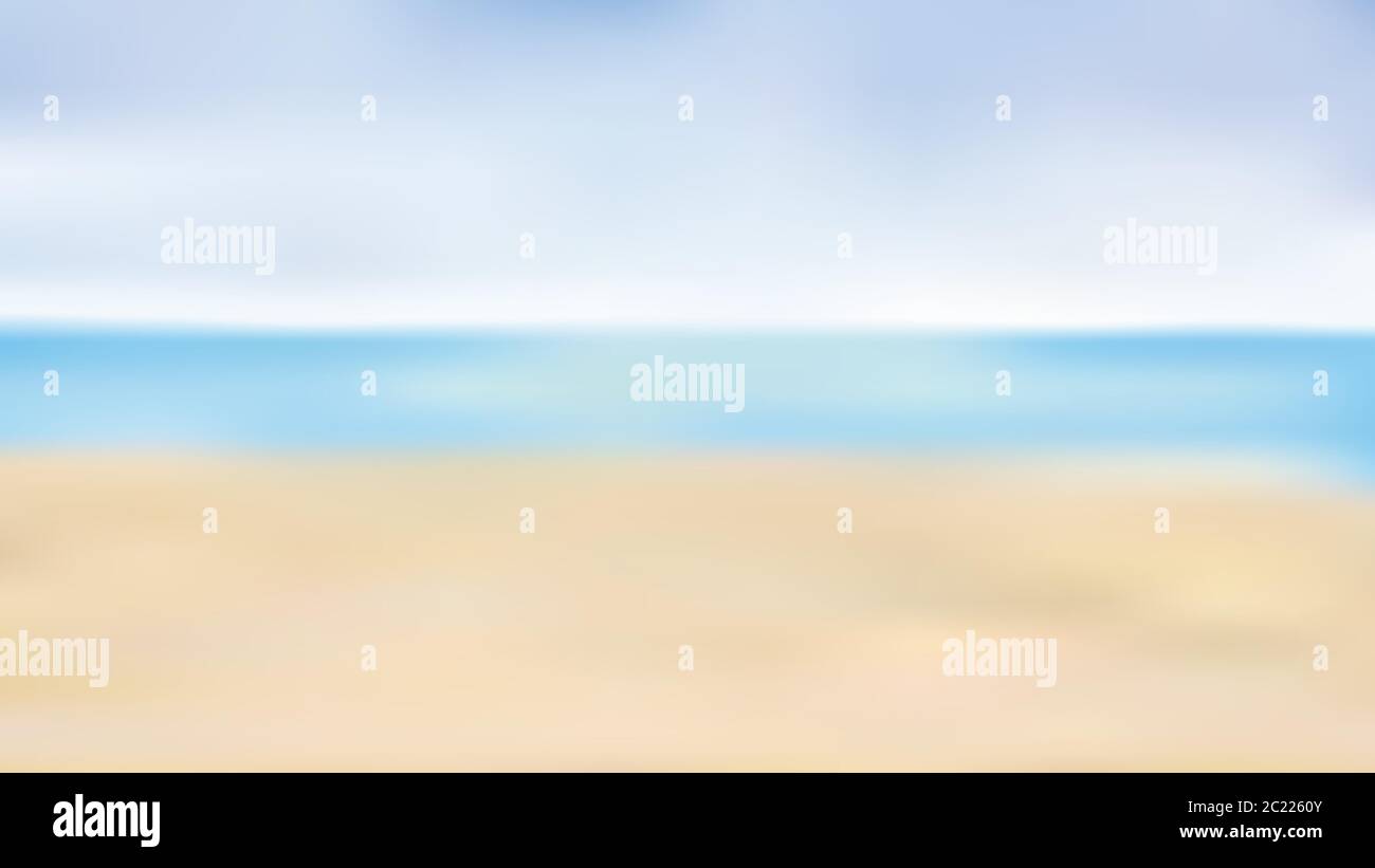Blurred summer beach, background summer concept, vector illustration Stock Vector