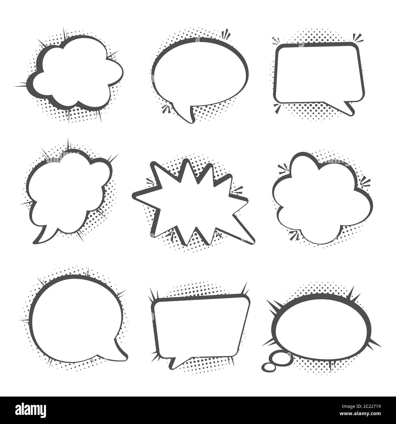Comic speech bubbles halftone shadows Cut Out Stock Images & Pictures ...