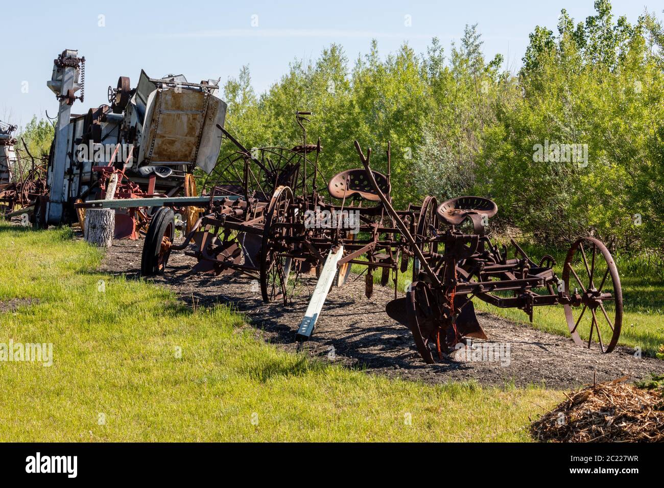 old and history tractor in a field Stock Photo - Alamy