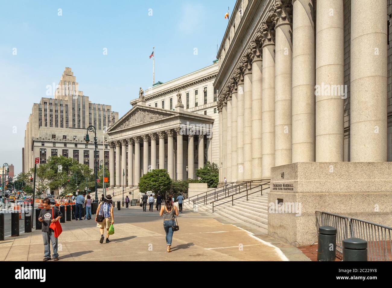 The New York County Supreme Court and Thurgood Marshall United States Courthouse in Manhattan Stock Photo