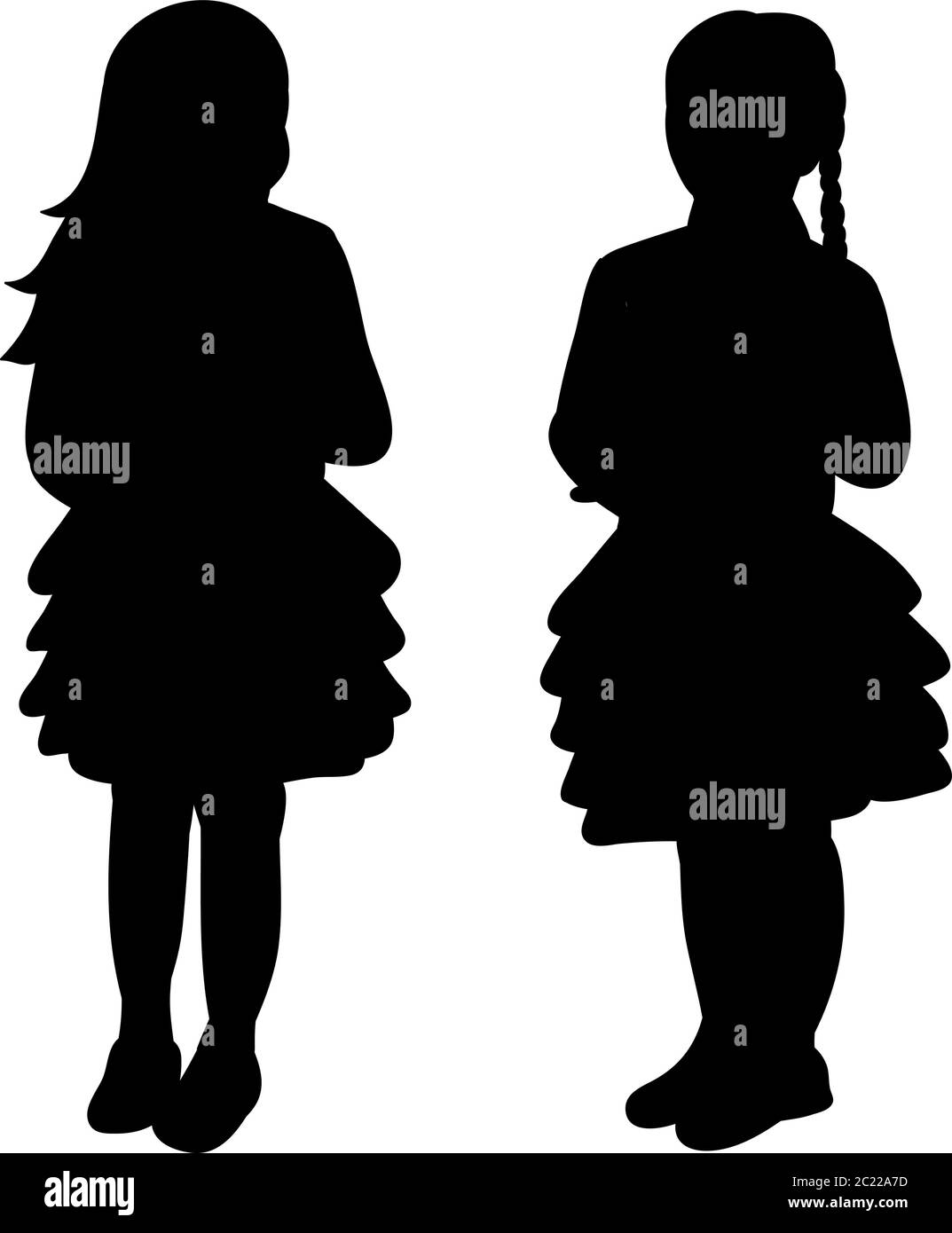 white background, silhouette baby, girl, set Stock Vector Image & Art