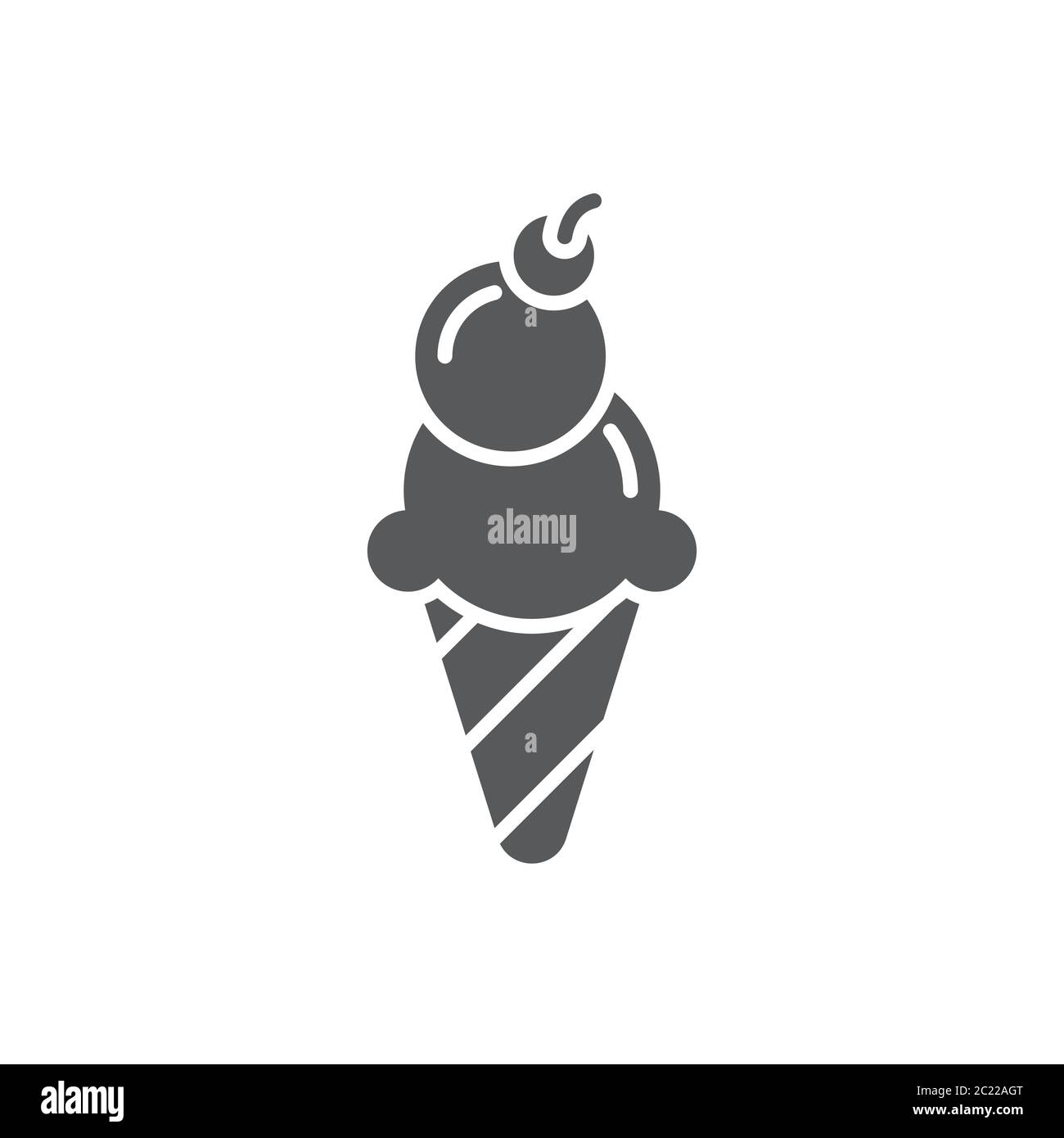 Ice cream cone vector icon symbol isolated on white background Stock