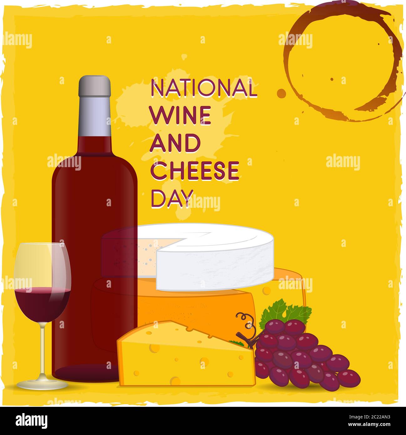 National Wine and Cheese Day vector illustration Stock Vector Image