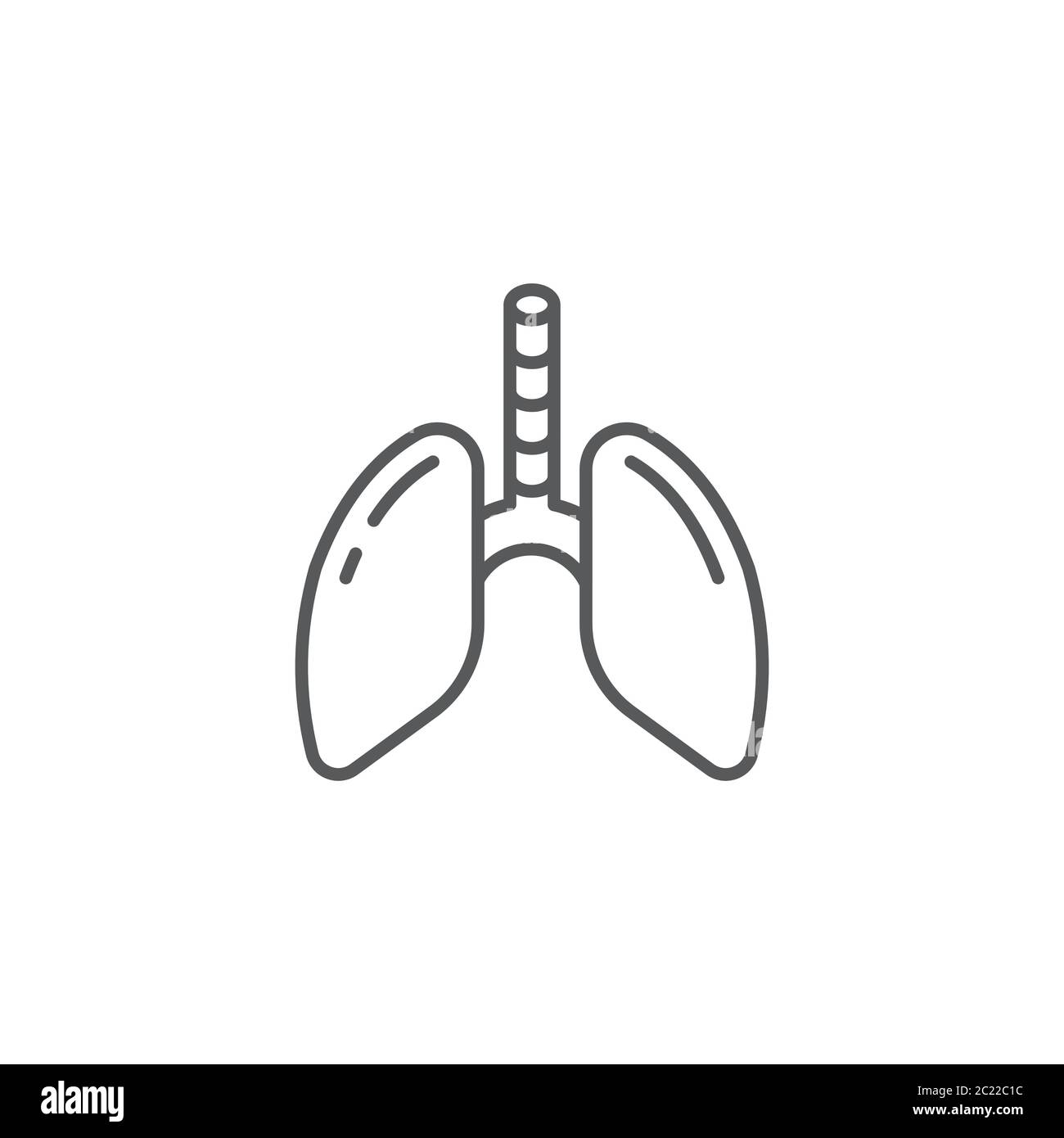 Human lungs vector icon symbol isolated on white background Stock Vector