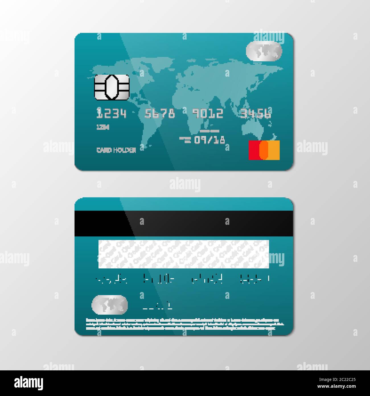 Realistic credit card mockup template, vector illustration Stock Vector