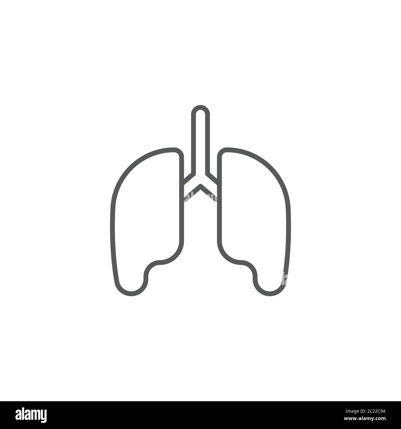Human lungs vector icon symbol isolated on white background Stock ...