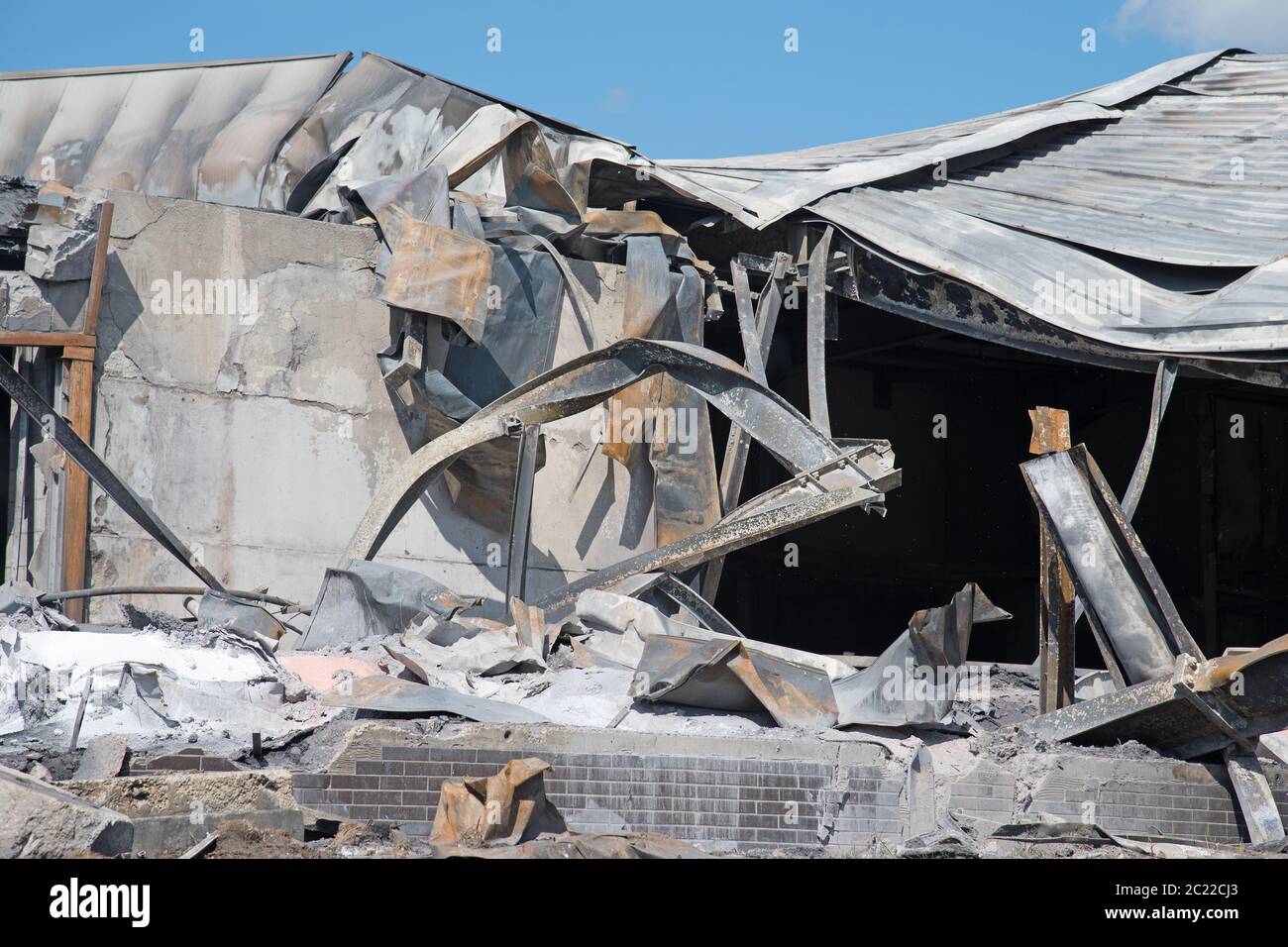 Ruin of a burneddown building Stock Photo Alamy