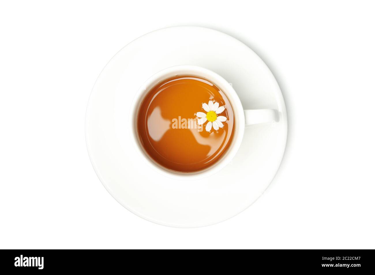 Cup of chamomile tea isolated on white background Stock Photo - Alamy
