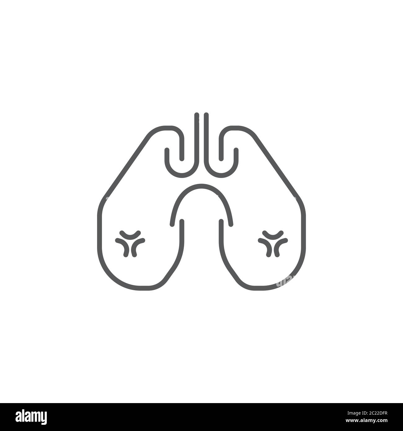 Human lungs vector icon symbol isolated on white background Stock Vector