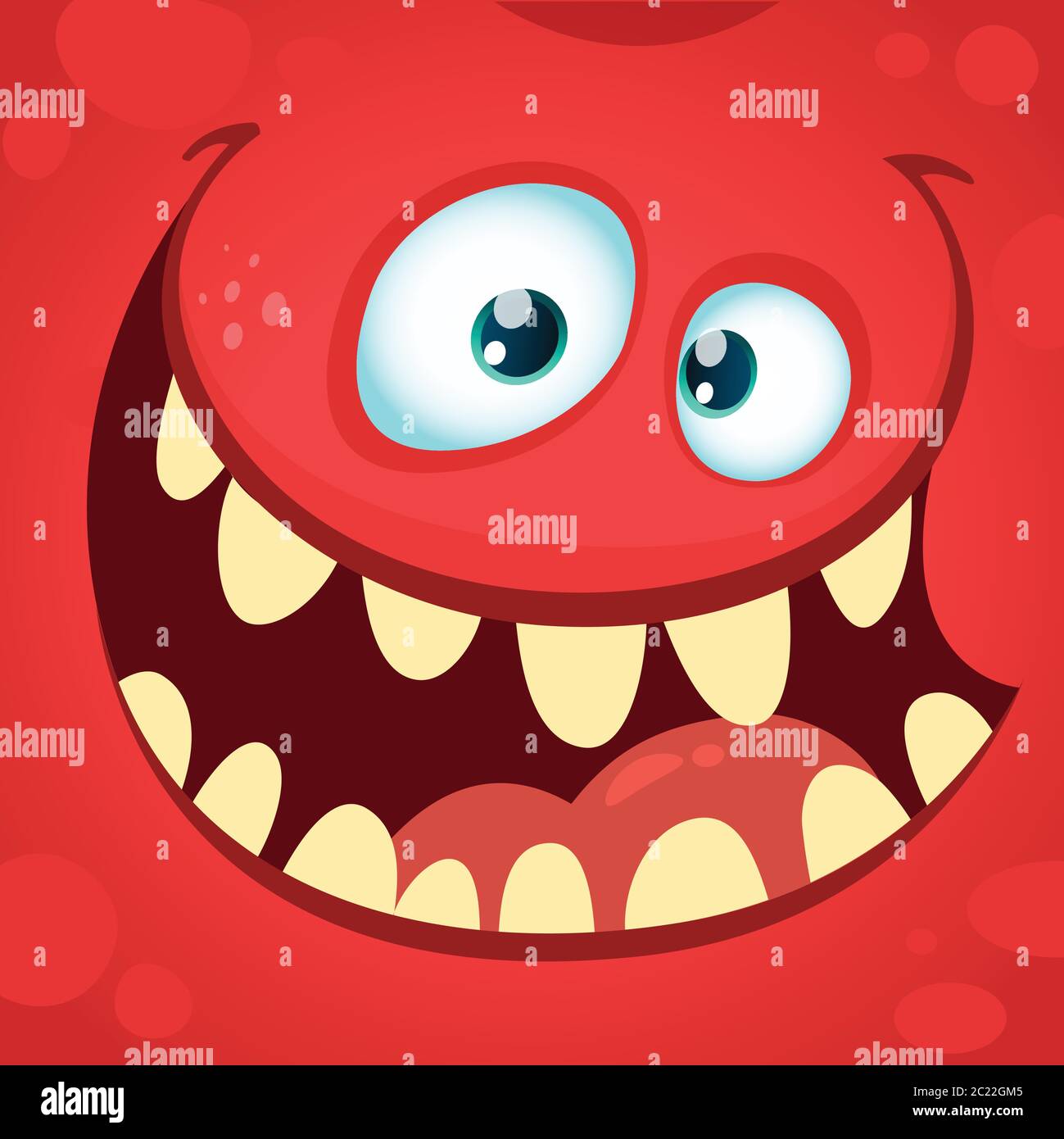 Cartoon angry monster face. Halloween vector illustration Stock Vector ...
