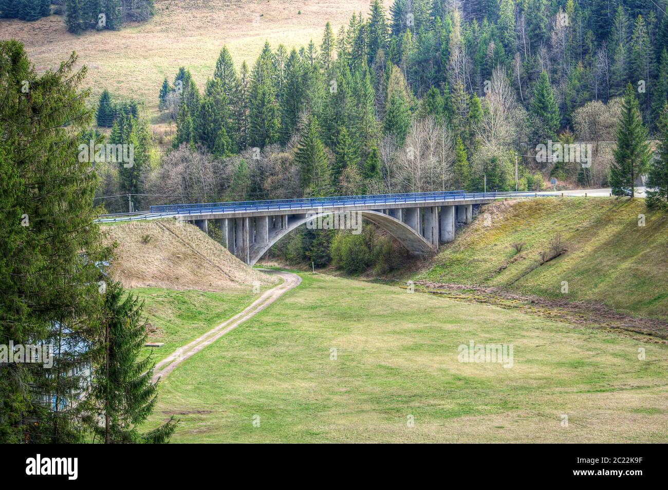 Bridge in a valley in Dedinky, Slovakia. Stock Photo