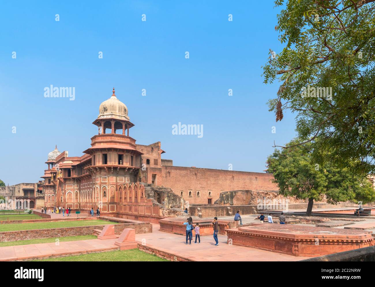 Jahangir Palace inside Agra Fort, Agra, Uttar Pradesh, India Stock Photo
