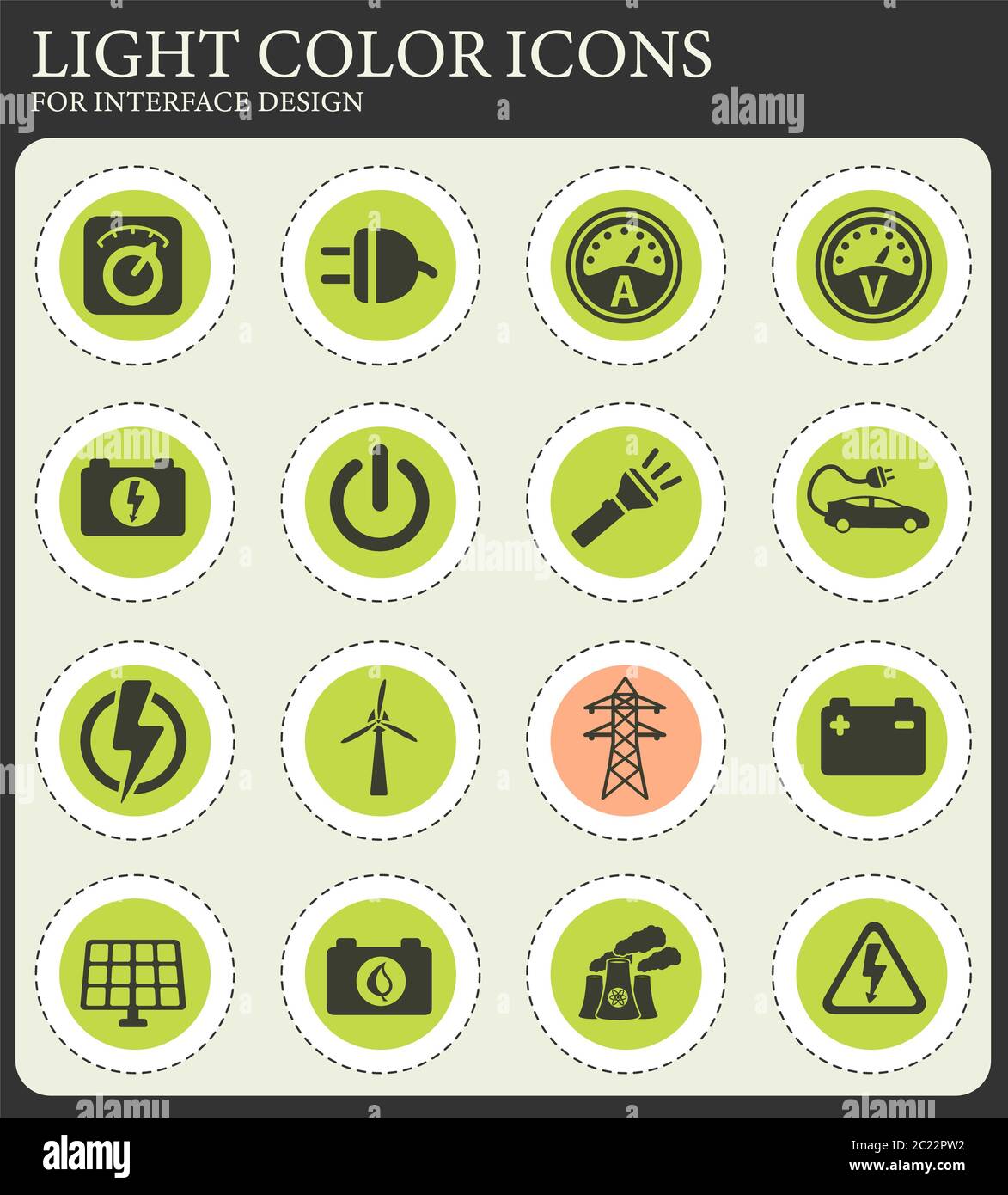 Electricity simply vector icons for web and user interface design Stock