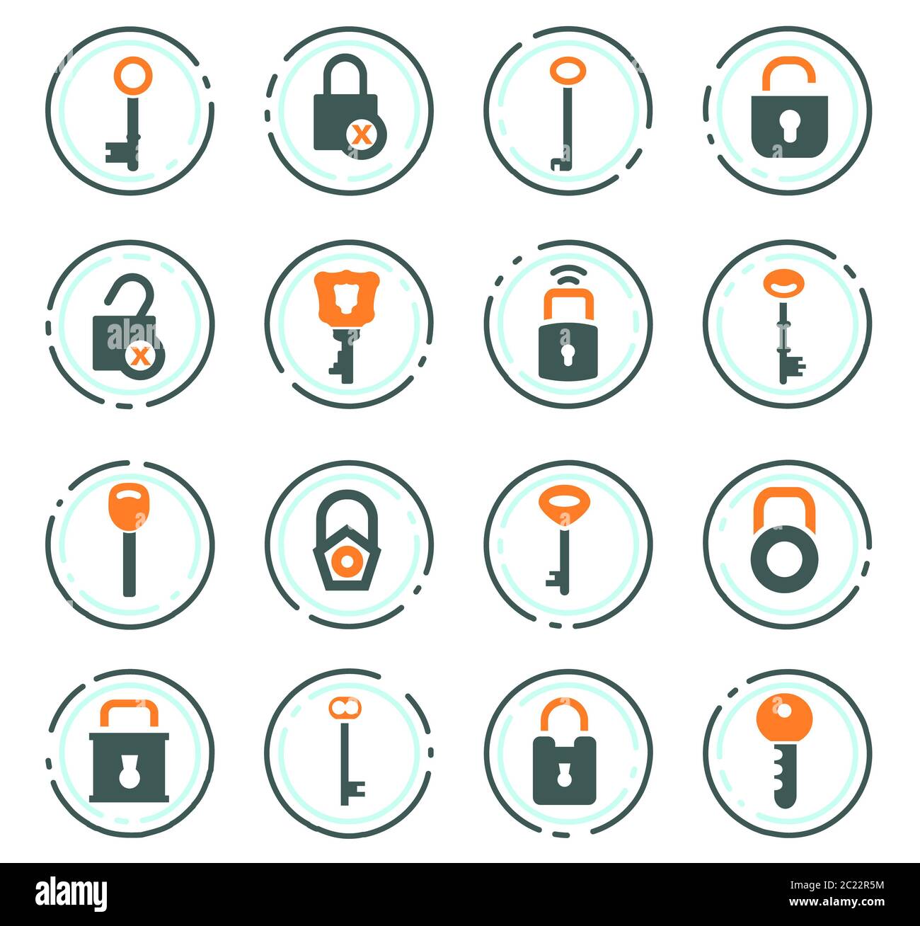 Lock and Key icon set for web sites and user interface Stock Photo Alamy