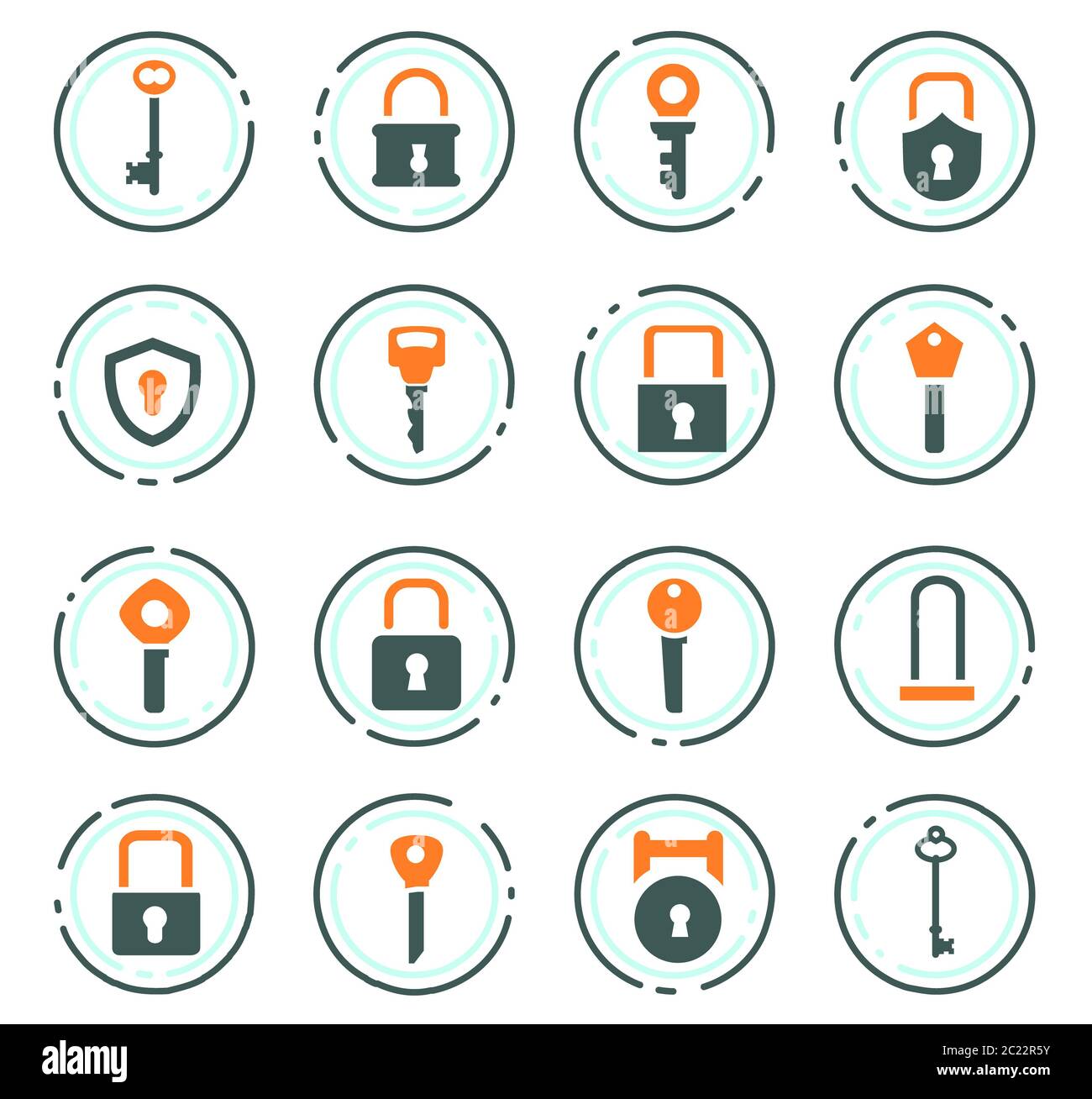 Lock and Key icon set for web sites and user interface Stock Photo - Alamy