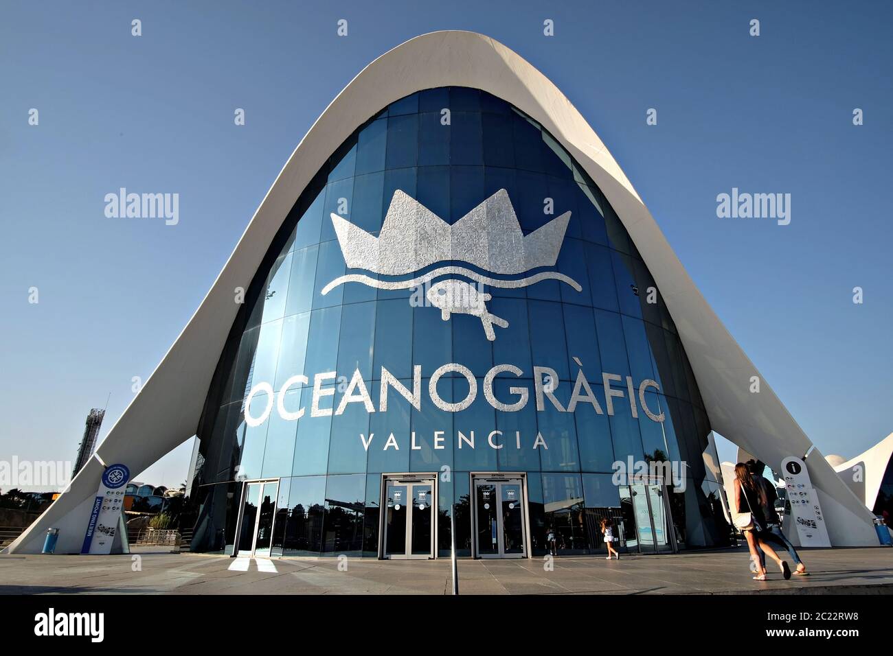 entrance of the Oceanografic, aquarium in Valencia, Spain Stock Photo