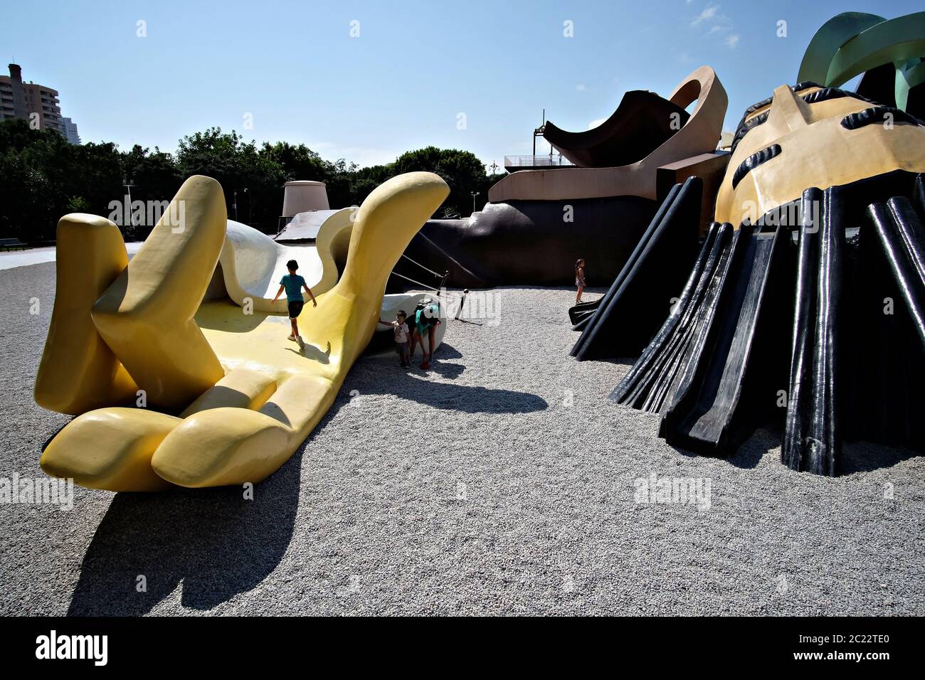 Gulliver playground in Turia's gardens in Valencia, Spain Stock Photo ...