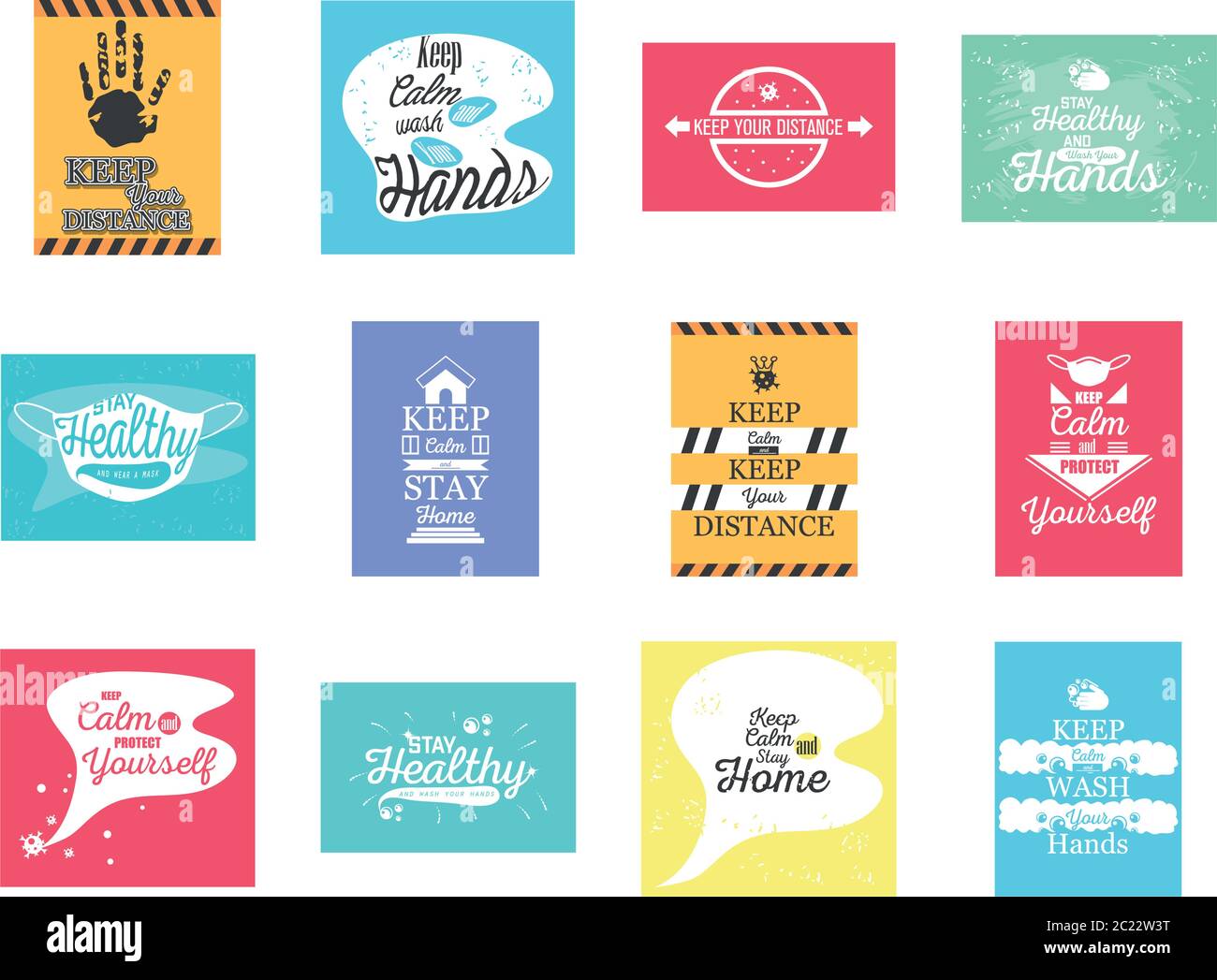 set icons for coronavirus prevention, stay healthy vector illustration ...