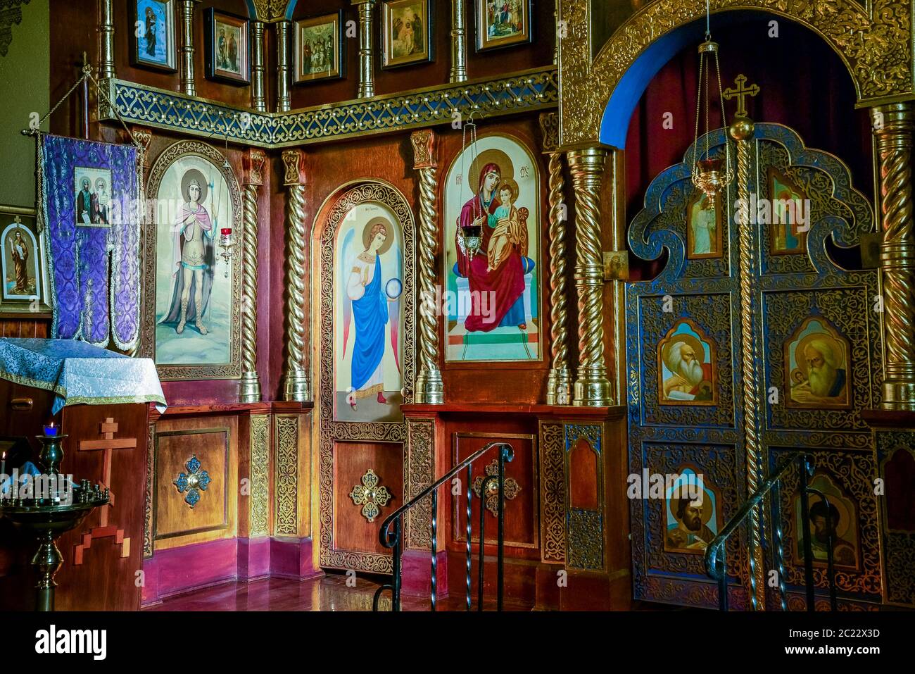 Russian  Orthodox Holy Trinity Church, Strathcona neighbourhood, Vancouver. British Columbia, Canada, Stock Photo