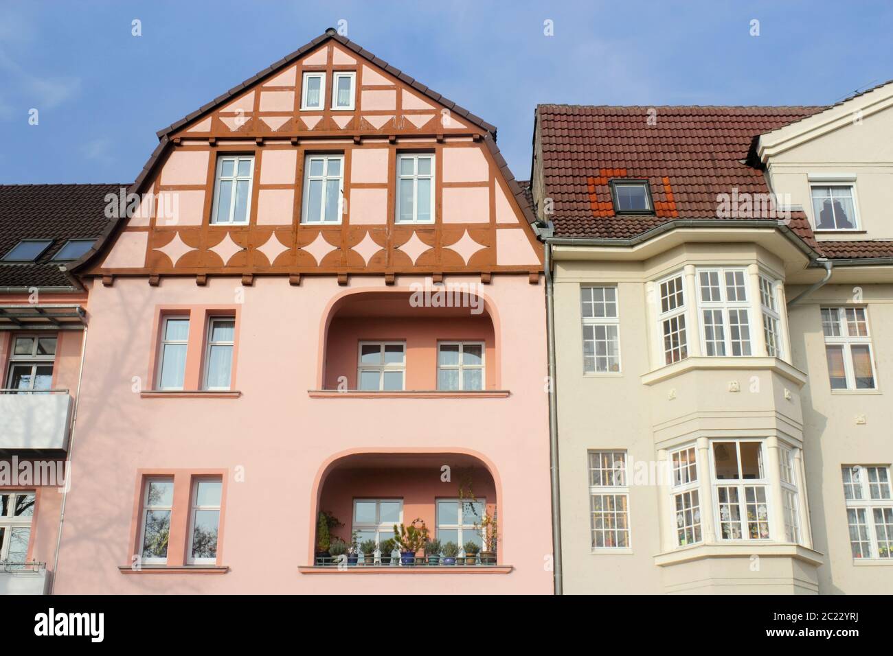 Half-timbered and Wilhelminian style Stock Photo