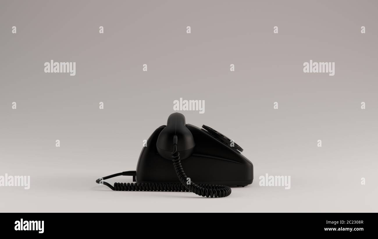 Black Retro Telephone 3d illustration 3d render Stock Photo