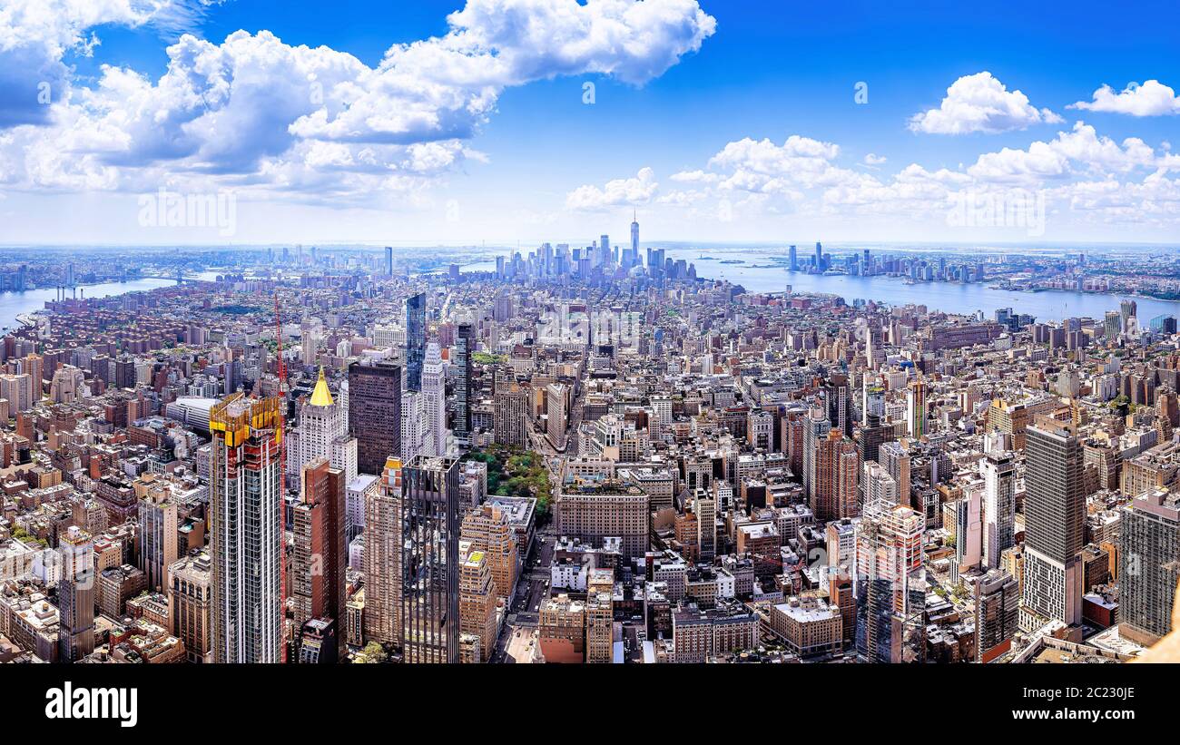 panoramic view at the city center of new york Stock Photo