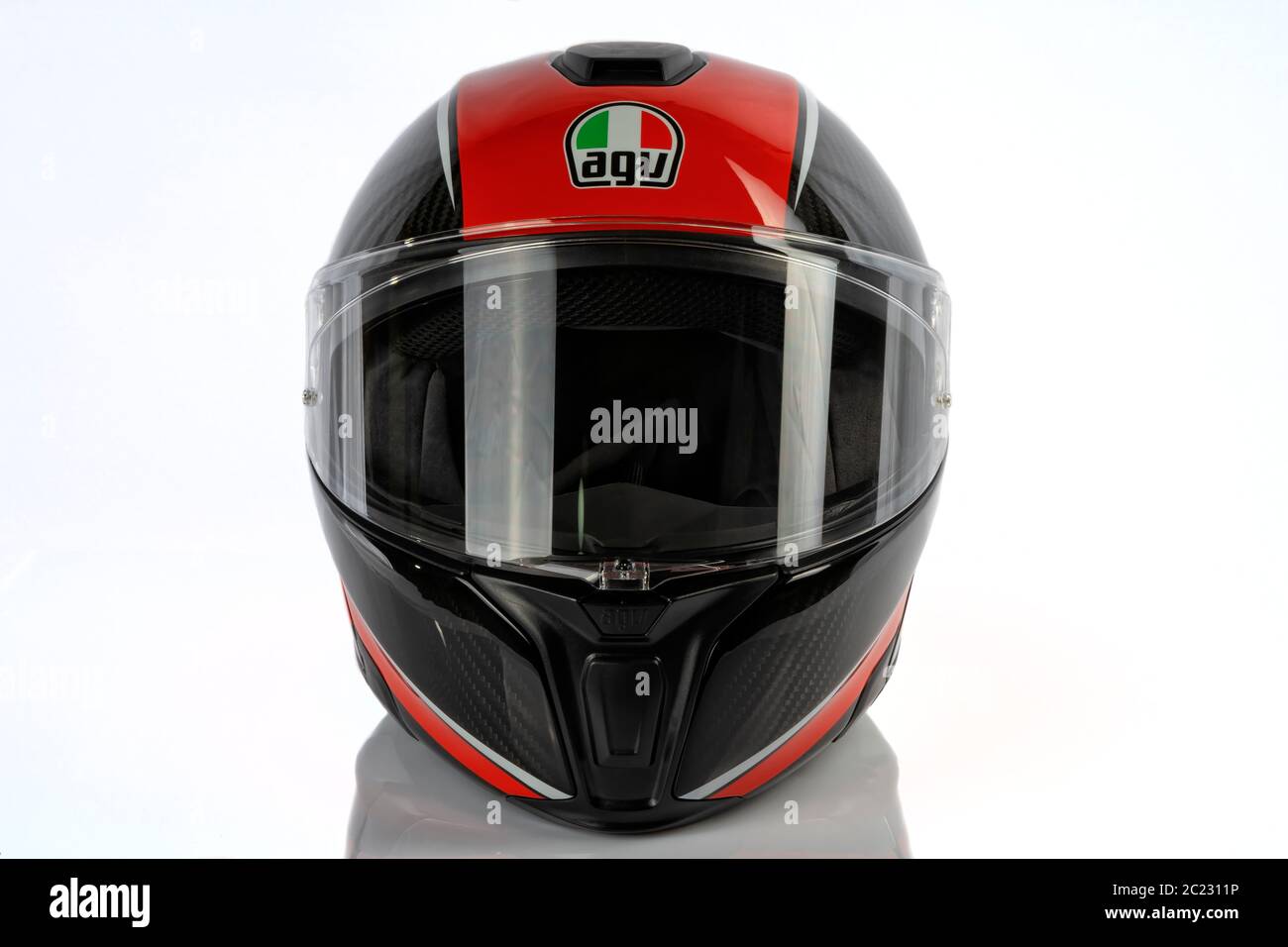 Sportmodular AGV Aero Carbon Red motorcycle modular helmet made of